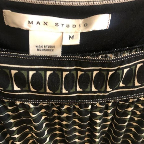 Max Studio Flutter Cap Sleeve Geometric Design Midi Dress Size Medium - Picture 4 of 7